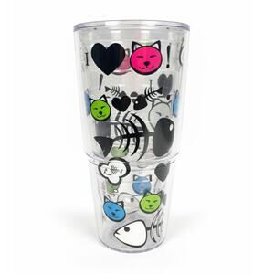 Tervis 24oz Cat Lady Fishbone Heart Love Kitty Pet Lover Insulated Tumbler‎ Cup